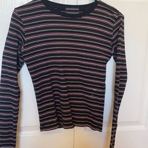 Brandy Melville cropped striped long sleeve